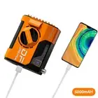 Electric Fan Portable Mini Fan for Girls Ladies Men (Orange 5000mAh) Hot