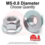 M5-0.8 Class 8 Hex Flange Top Lock Nuts Zinc Clear Coarse Thread (Pick Qty)