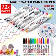 12pcs Magical Water Painting Floating Pen Magic Doodle Drawing Pens (With Spoon)