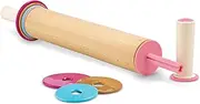 Bakelicious Adjustable Rolling Pin, Wood and Nylon, 12-Inch Barrel