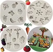 Sijiangmold Silicone Fruits Vegetables Mold For Cake Decorating Cupcake Topper Gum Paste Polymer Clay Set Of 3