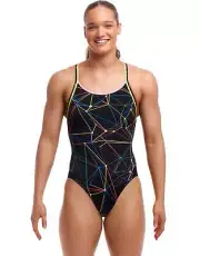 Funkita Star Sign Diamond Back Swimsuit - Black