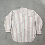 VTG 60s 70s Six Buttons Brooks Brothers Makers Shirt Men 16.5 Striped Sanforized