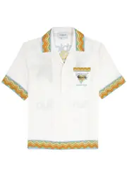 Casablanca Afro Curbism Printed Silk Shirt - White - S S