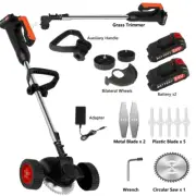 2 Battery Cordless Grass Trimmer Lawn Electric Handheld Whipper Snipper Strimmer