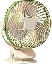 Rechargeable Clip on Fan - Usb Powered Quiet Cooling Fans with Night Light, 5 Speeds, Small Travel Fans | Stroller, Bedside Fan for Dorm Room, Office, Bedroom Air Circulation