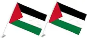 PAMINGONO 2pcs Palestine Flag Car Window Flags Vivid Banner with Flagpole for Festivals Parades and Events and Easy to Install for Celebrations