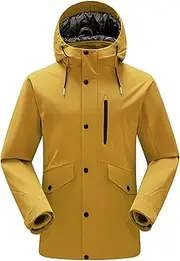 [CLSQLXYJZC] Winter Men's Windproof Jacket, Multi-pockets Hooded Men's Softshell Waterproof Mountain Jackets, for Outdoor Fleece Lined Sports Hunting Fishing Jackets