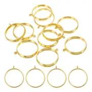 50Pcs Round Alloy Open Back Bezel Pendants Resin Frame Gold Tone
