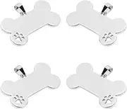 VERDANVERSE 4Pcs Dog Tags Durable Stainless Steel Shaped Pet Id Tags and Resistant for Dogs Custom Engraved Pet Name Tags
