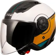 LS2 OF616 Airflow II Cover, open face helmet , color: White/Light Brown/Black , size: M