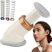 Neck Firming Lifting Tool, ABS Neck Toner Device, Duarble Neck Toning Device, Double Chin Reducer, Neck Firming Device, with Using 3 Strength Springs, Jawline Tightening Tool for Home Men Women