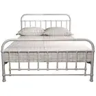 Metallica Double Bed Size Metal Frame Platform Mattress Base - White