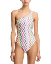 Missoni Printed One Shoulder One Piece Swimsuit