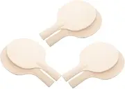 WHAMVOX DIY Wooden Table Tennis Paddles 6pcs Unfinished Rackets with Grip for Sports Craft and Game