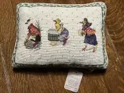 Vintage Needlepoint Down & Feather “Ducks” Pillow 11”x8” By Mayflowers