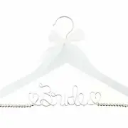 Bride to Be Wedding Dress Hanger Wooden and Wire, Accented with Beads & Bow