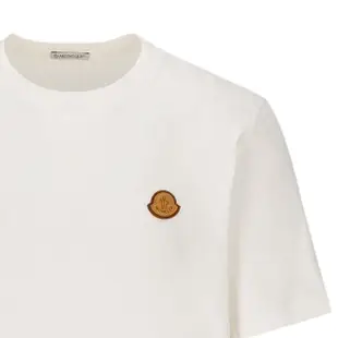 【MONCLER】秋冬新款 男款 皮革品牌LOGO 短袖T恤-白色(L號、XL號)