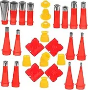 SHINEOFI 28pcs Caulking Tool Kit with Nozzles and Scrapers for Home Kitchen Bathroom Window Sealant Applications Ergonomic Design for Efficient Use