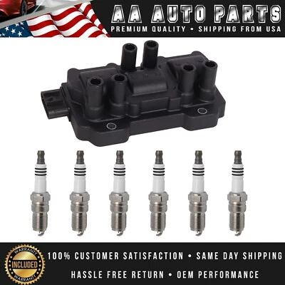 1pc Ignition Coil & 6 Platinum Spark Plug fit Saturn Aura V6 3.5L UF434