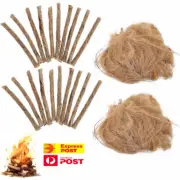4Pack Natural Wood Fiber/Rope Tinder Sticks Fire Lighting Bushcraft Survival EDC