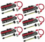 6 Pack VER009S PCI-E Riser Card PCIe 1x to 16x USB 3.0 Data Cable Graphic Extens