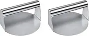 Stainless Steel Burger Press, 2 Pack 5.5 Inch Round Smasher, Non-Stick Smooth Hamburger Press Flat Bottom，for Griddle, Grill Press for Burger, Beef Patties, Sausage, Bacon