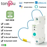 Ewelink APP With Metering WIFI Smart Circuit Breaker 1P 63A DIN Rail for Smart Home wireless Remote Control Switch by APP TONGOU 25A Type 1