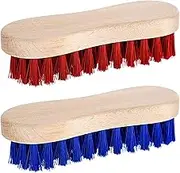 Pack of 2 Wooden Scrubbing Brush Heavy Duty - Floor Brush Tile Grout & Boot Cleaner Hand Scrubbing Brush with Stiff Bristles - Multipurpose and Water Resistant Scrub Brush for Outdoors & Indoor Use