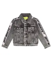 [Off-White Kids] Off-White Kids Logo denim jacket Y 4 black