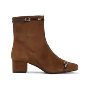 [Carel] Carel-Brown Suede Leather Start Booties-Donna 40 IT