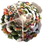 Rachel Zoe Floral Pansy Stacking Bowls Set of 4 Nesting Scalloped Melamine NEW