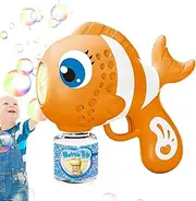Bubble Maker Machine - Automatic Bubble Blower with Fun Fish Design | Portable Smooth Soap Dispenser Blowing Toy for Boys Girls Birthday New Year Easter Backyard Bath