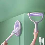 Rotating Head Rechargeable Electric Fly Swatter Electric Fly Swatter Racket Bug Zapper Racket Mosquito Zapper Indoor Bug Zapper Indoor Fruit Fly Zapper Racket Spider Killer Gnat Trap Wasp Catcher