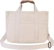 [SYKT] Canvas Tote Bag for Women, Purses and Handbags, Multi Pocket Moonelo Everything Bag, Large Capacity Crossbody Shoulder Bag with Compartments