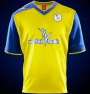 SHEFFIELD WEDNESDAY 2012/13 AWAY (XL,M) PUMA YELLOW/BLUE FOOTBALL SOCCER SHIRT
