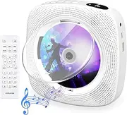 Gueray CD Player with Bluetooth, Wall Mountable CD Player Built-in HiFi Speakers with LCD Screen Display Home Audio Boombox FM Radio USB MP3 Music Player