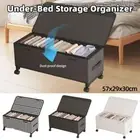 Under Bed Storage Box Household Wheeled Clothes Organizer Toy Container with Lid