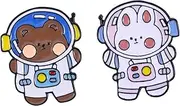 Hohopeti 2pcs Creative Astronaut Bear Shaped Badges Decorative Clothing Accessories DIY Patch for DIY Clothing Appliques