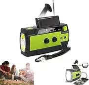 Emergency Crank Weather Radio, Solar Crank Emergency Radio, Solar Powered Flashlight and Phone Charger with LED Flashlight,Solar Powered Flashlight and Phone Charger
