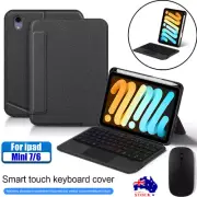 For iPad mini 7th 6th Gen 2024 (A17 Pro) Backlit Keyboard Touchpad Case Cover