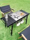 Lightweight Camping Folding Multifunctional Table Brazier Adjustable Leg Desk