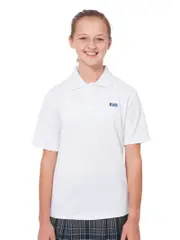 Snr SS White Polo With Emb
