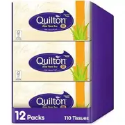 Quilton 3 Ply Aloe Vera Facial tissues, (12 boxes of 110 tissues), FREE SHIPPING