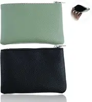 [Cozevdnt] Small Change Wallet with Key Ring, 1 Piece Key Bag, Mini Purse with Key Ring, Small Wallet, Black, S, Classic