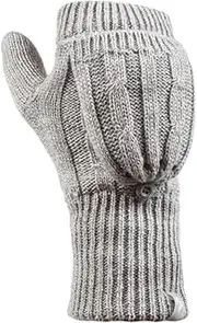 [HEAT HOLDERS] | SockShop | Ladies Winter Warm Thermal Ash Mittens | One Size Fits Most | Soft, Cozy, and Comfortable for Cold Weather | Grey