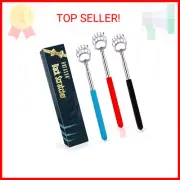 HOFASON Pack of 3 Bear Claw Telescoping Back Scratchers (Red, Black and Blue)