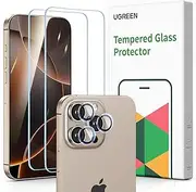 UGREEN Screen Protector compatible with iPhone 16 Pro with Camera Lens Protector, Tempered Glass Film, HD Clear, Scratch Resistant, Bubble Free, Case-Friendly, with Easy Installation Frame, 2+1 Pack
