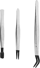NULYLU 3pcs Stainless Steel Tweezers Multi Function Hobby Tool for Stamp Collecting Bead Working Jewelry Making Lightweight Practical Design for and Carry