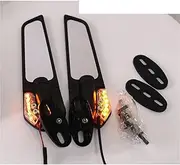Handlebar Mirror For Aprilia RSV1000 GPR250R APR250 RS125 RS250 RSV4 Motorcycle Mirror Modified Wind Wing Rotating Rearview Mirror Moto(Large with Light3)